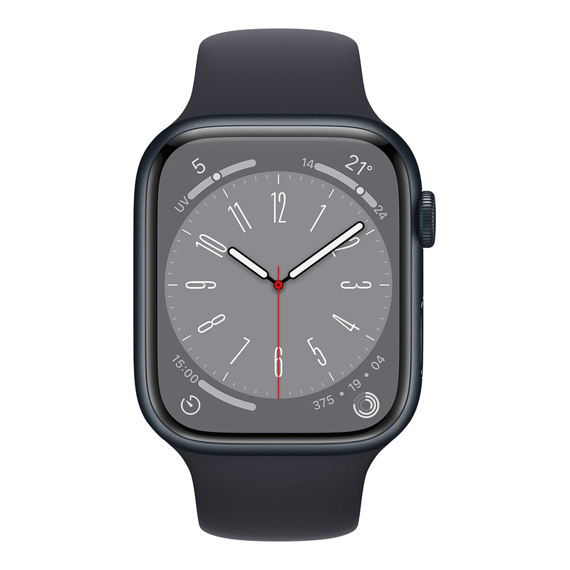 Montre Connectee Apple Watch S8 45mm Gps Noir Reconditionnee Grade A
