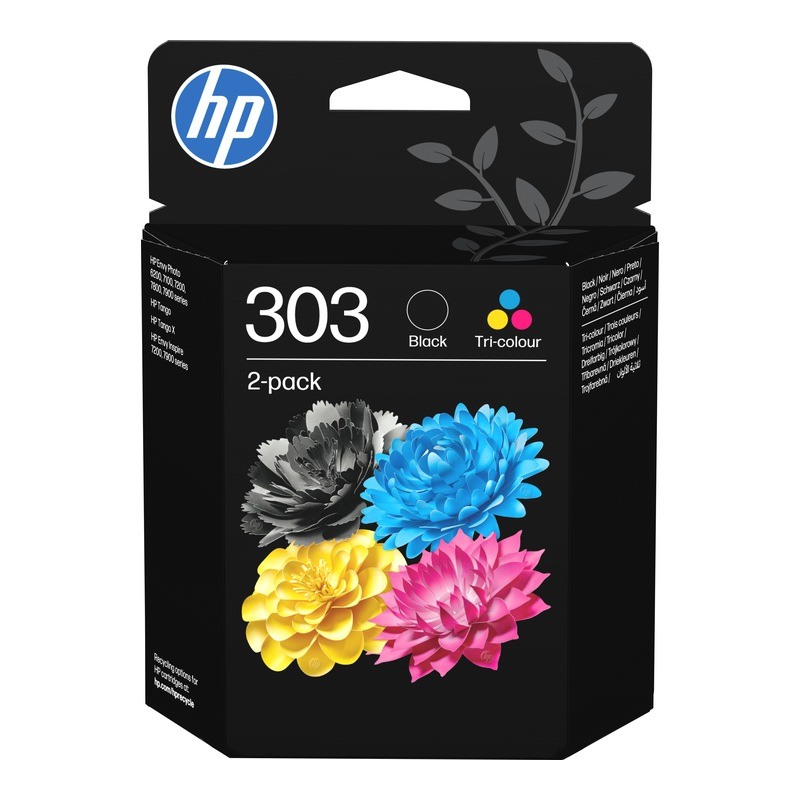 Cartouche D Encre HP 303 Pack De 2 , Noire Et Trois Couleurs, Authentiques