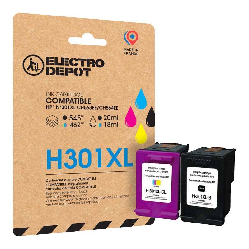 Multipack Cartouches D'Encres Electro Depot Compatible HP H301Xl Pack Noir+Couleur