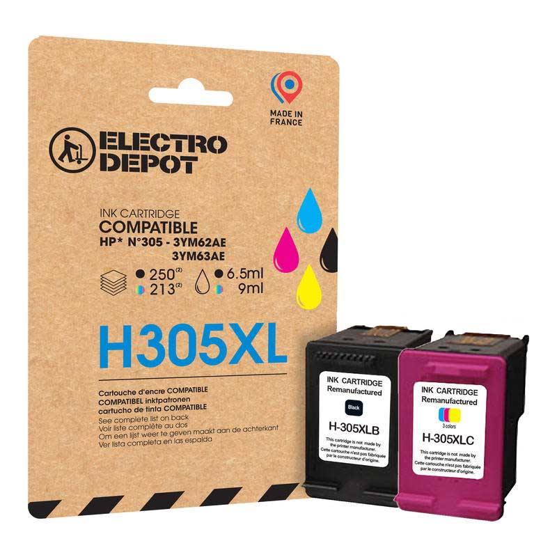Multipack Cartouches D'Encres Electro Depot Compatible HP H305Xl Noir+Couleur