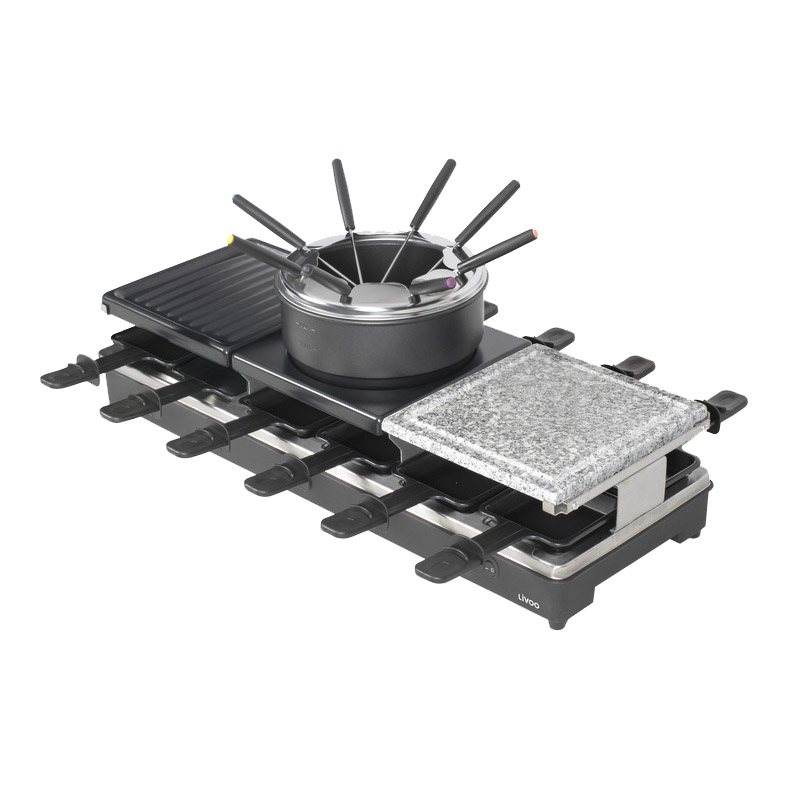 Livoo Ensemble Ã Raclette et Ã Fondue 12 Personnes 1650 W