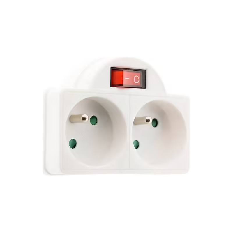 Biplite Zenitech 2x16a Blanche+interrupteur