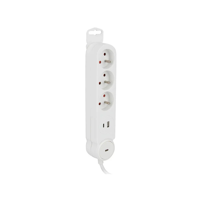 Multiprise Zenitech 3 Prises 1usb a 1usb c