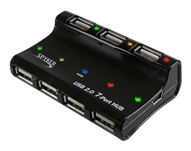 Hub Usb Spyker Vers 7 Ports Usb 2.0 Noir