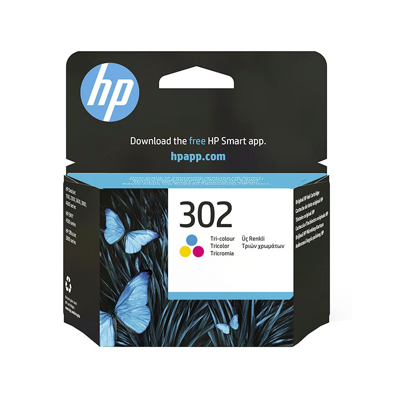 Cartouche D'encre Hp 302 Trois Couleurs (cyan, Magenta, Jaune) Authentique (f6u65ae)