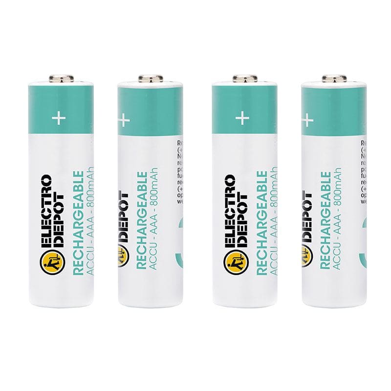 Piles Rechargeables Electro Depot Aaa - Lr03 800mah X4