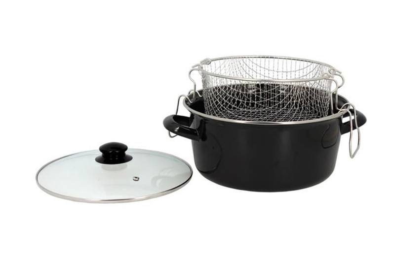 Electrodepot Friteuse 26Cm Acier Emaille Panier + Couvercle