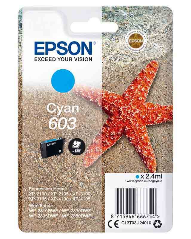 Cartouche D'encre Epson T603 Etoile De Mer Cyan