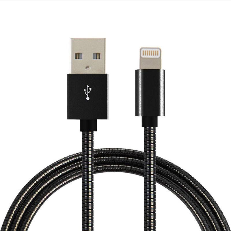 Câble Synchro/charge Lightning Edenwood 1m Noir Metal Certfie Apple