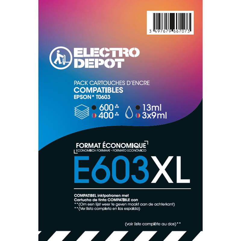 Cartouche  Electro DÉpÔt Compatible Epson E603xl Multipack Noir Et Couleurs  / Etoile De Mer