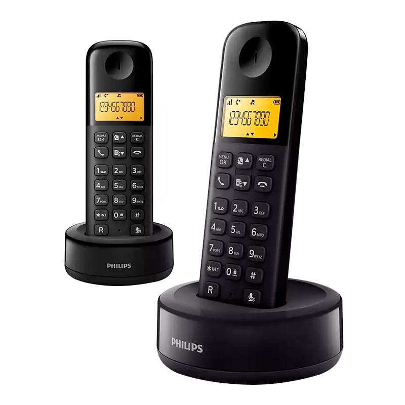 Téléphone Duo Philips D1602b Noir