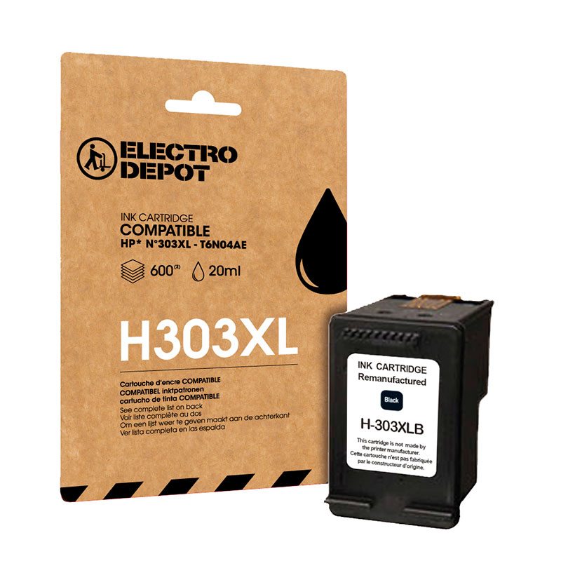 Cartouche D'Encre Electro Depot Compatible HP H 303 XL Noir