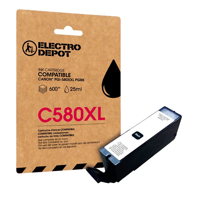 Cartouche D'encre Electro Depot Compatible Canon C580 Noir Xxl