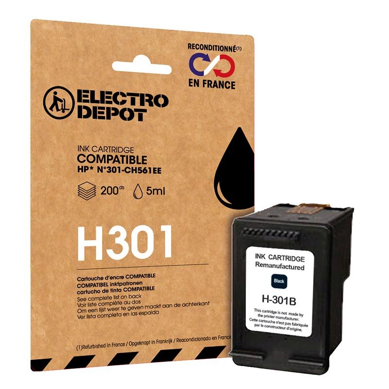 Cartouche D'encre Electro Depot Compatible Hp H301 Noir