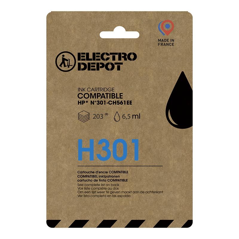 Cartouche D'encre Electro Depot Compatible Hp H301 Noir