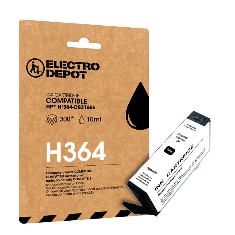 Cartouche D'encre Electro Depot Compatible Hp H364 Noir