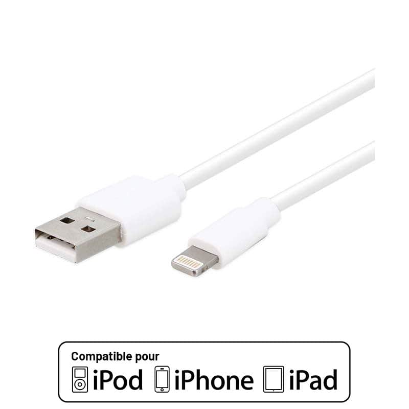 Cable Edenwood Lightning 2,5m Blanc Certifie Apple