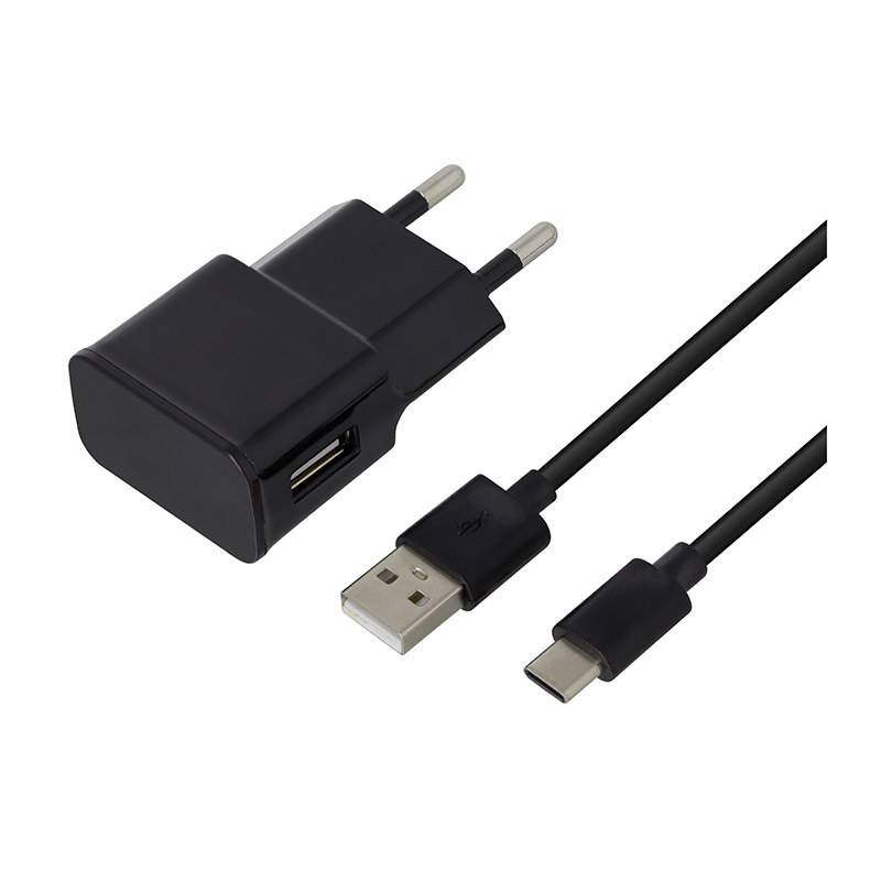 Chargeur Secteur High One 2,4aa Noir + Cable Usb-c 1m