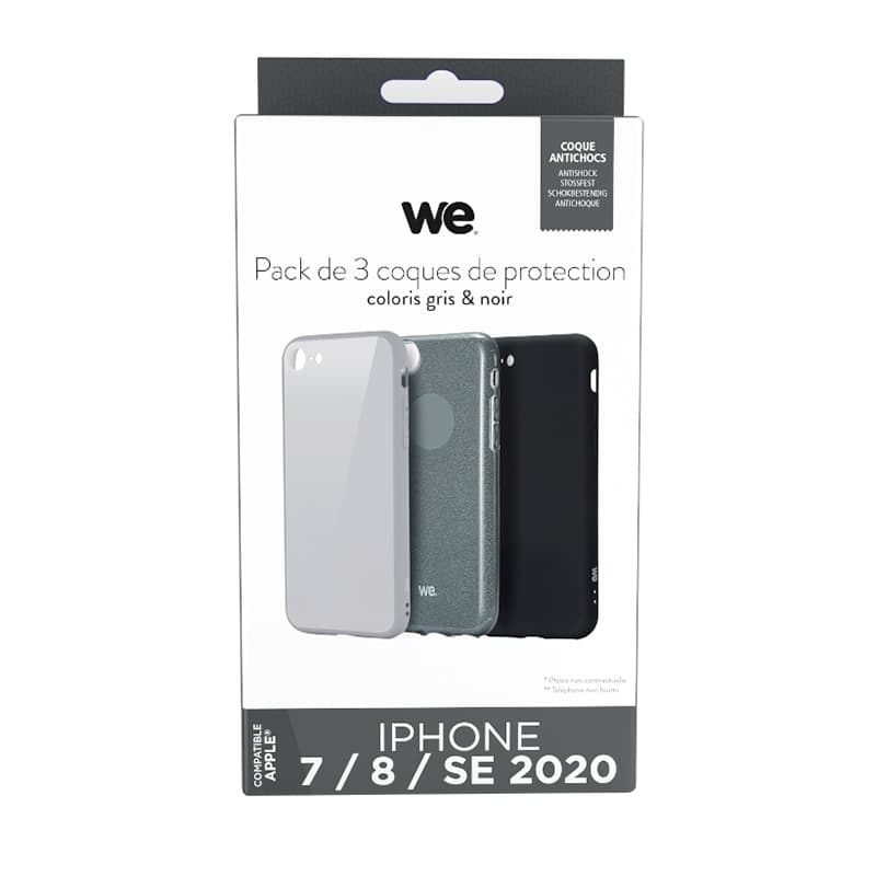 Coque We Pack 3 Coques Iphone6/7/8/se Gris