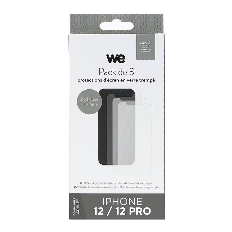 Pack We 3 Verres Trempes Iphone 12/12 Pro