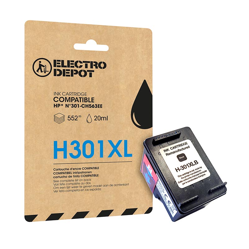 Cartouche D'Encre Electro Depot Compatible HP H 301 XL Noir