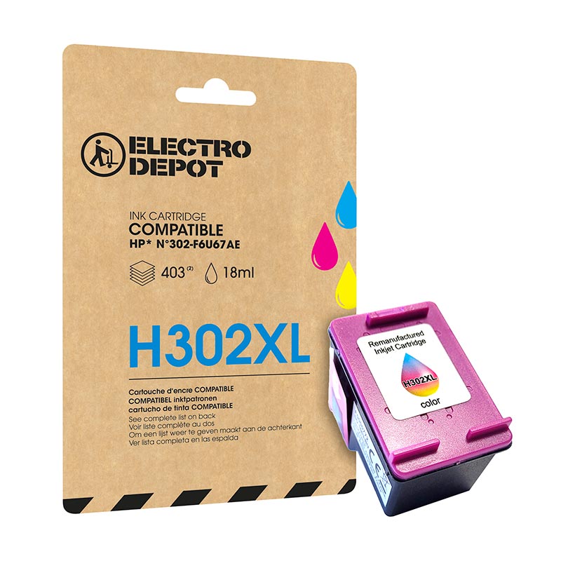 Cartouche D'encre Electro Depot Compatible Hp Couleur Xl H302