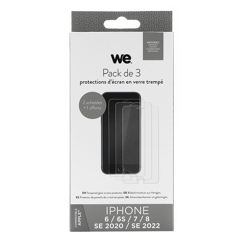 Pack We Verre Trempe X 3 Iphone 78se