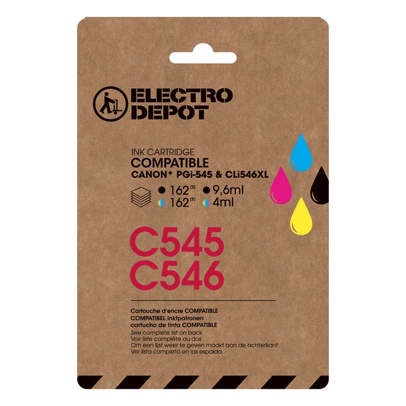 Cartouche Dencre Electro Depot Compatible Canon C545546 Pack Noir Et Couleurs