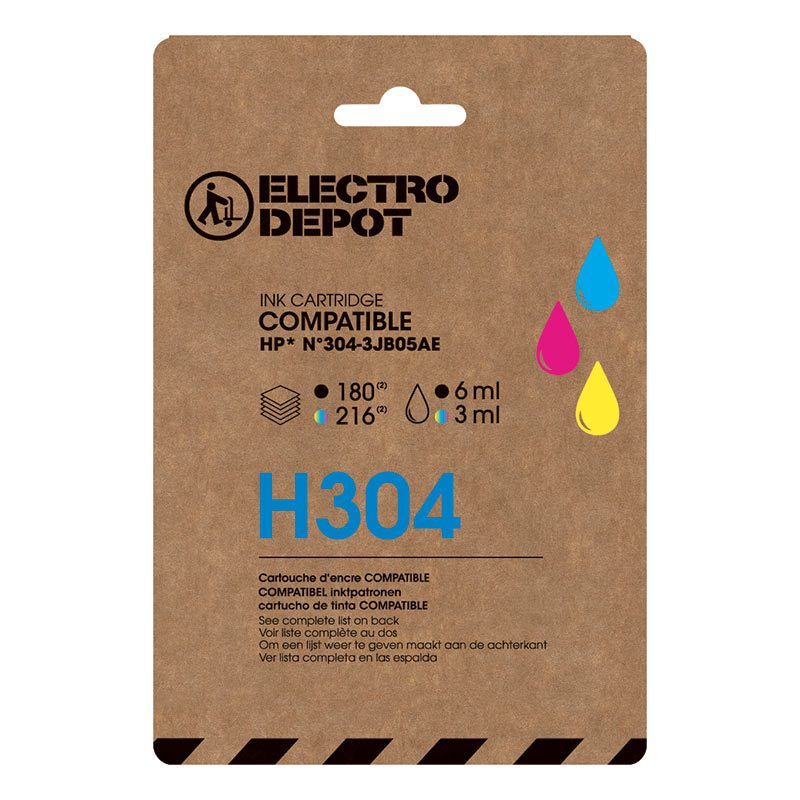 Cartouche Dencre Electro Depot Compatible Hp H304 Pack Noir Et Couleurs