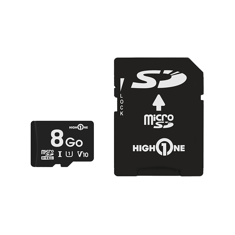 Carte Micro Sd High One 8 Go + Adaptateur