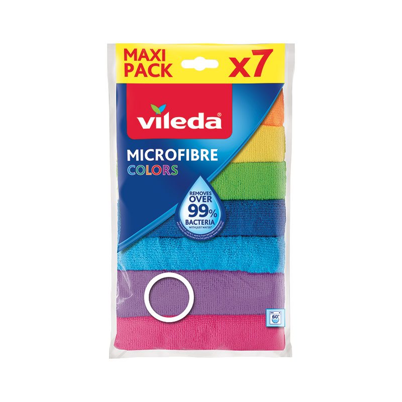 Lot De 7 Chiffons Microfibre De Couleurs Vileda