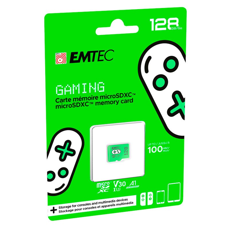 Carte Micro Sd Emtec 128go Gaming + Boîtier