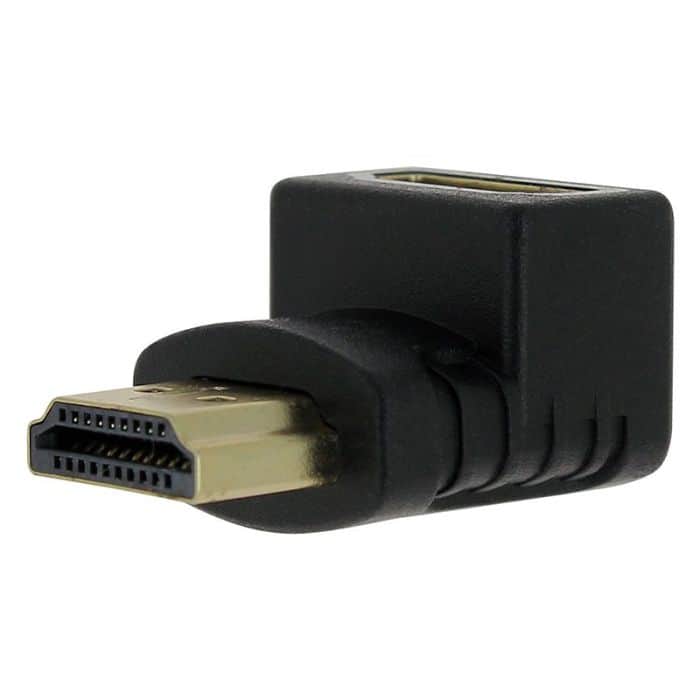 Prise HDMI Mâle / Femelle coudé Blyss, Or