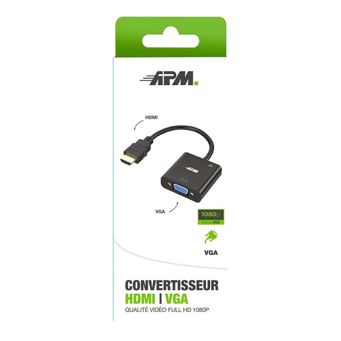 Cabling - CABLING® Câble convertisseur HDMI vers VGA Câble Actif 1080P HDMI  Mâle vers VGA Mâle D-SUB 15 broches M / M 1080P - Convertisseur Audio et  Vidéo - Rue du Commerce