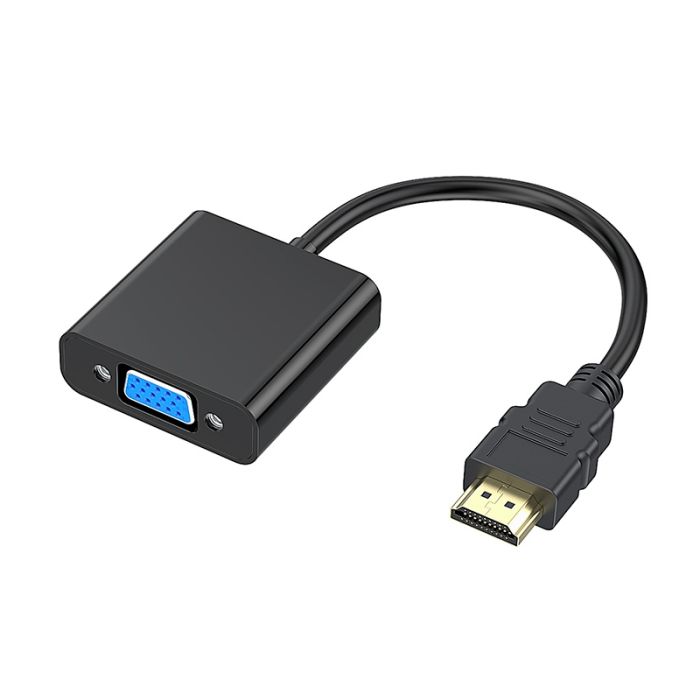 Adaptateur VGA femelle APM vers HDMI mâle noir - Electro Dépôt