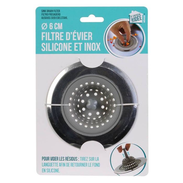 Filtre D'évier 3 En 1 Acier Inoxydable - Tamis, Bouchon Pop-up, 5 Bouchons De Lavabo, Pour évier 75-87mm