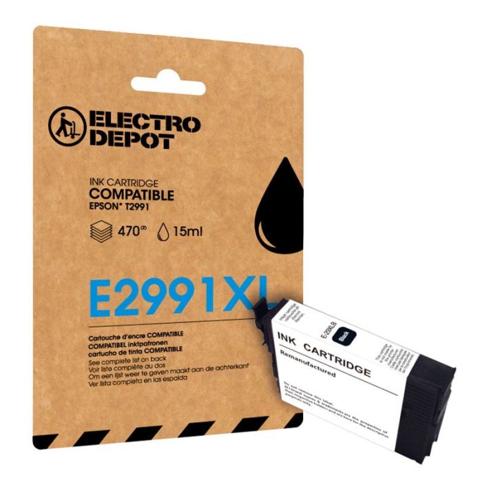 Cartouche d'encre ELECTRO DEPOT compatible Epson E291 noir XL (Fraise) -  Electro Dépôt
