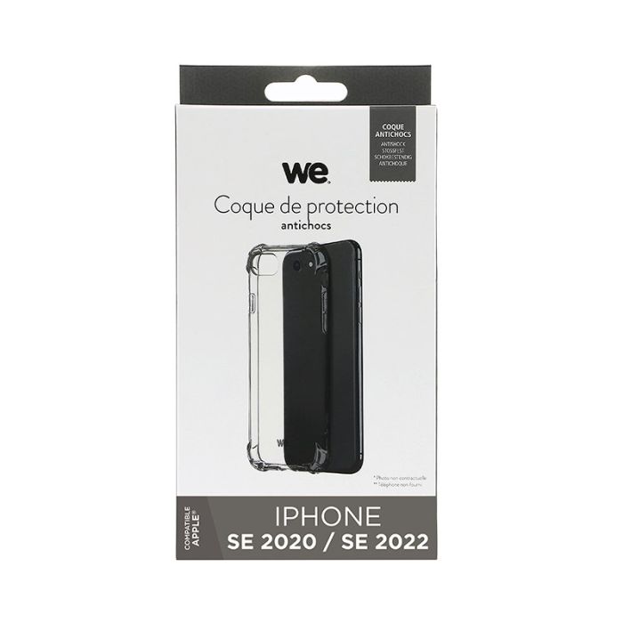 Coque à Rabat Pour IPhone SE 2022/2020 - Cuir Synthétique Avec Dos TPU Transparent - Support Intégré Et Porte-cartes