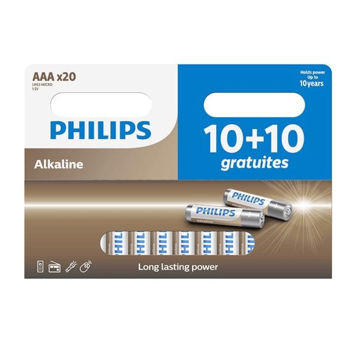 Piles Philips LR03 AAA 1,5 Volts MICRO - SD-Equipements