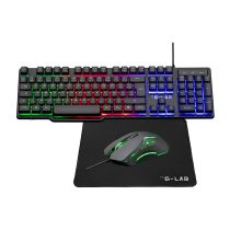 Pack gaming THE G-LAB Chromium clavier/souris/tapis
