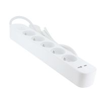 Multriprise ELECTRODEPOT 5 prises + 2 USB blanc