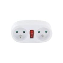 Biplite ELECTRODEPOT 2x16A + interrupteur blanc