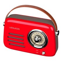 Radio LEDWOOD ALMA Vintage Rouge