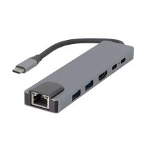 HUB USB-C Edenwood 6-en-1 avec HDMI, RJ45, USB 3.0, USB-C PD