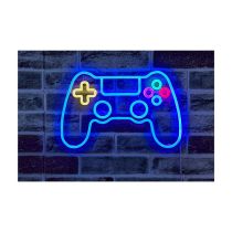 Néon mural LED manette multicolore 40cm