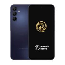Smartphone SAMSUNG A15 128 Go Noir Batterie Neuve Reconditionné grade A+ Smartphone SAMSUNG A15 128 Go Noir Batterie Neuve Reconditionné grade A+