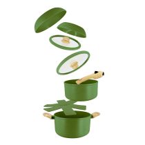 BATTERIE DE CUISSON MENASTYL SUPERBALL 8 pièces olive