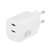 Chargeur secteur 2 ports USB-C EDENWOOD 45W Blanc