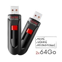 Pack de 2 clés 3.0 USB SanDisk 64Go - TOTAL 128Go