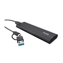 Boîtier TRUST SSD M.2 USB 3.2 Gen 2 – Boîtier externe pour disque NVMe/SATA (Noir)